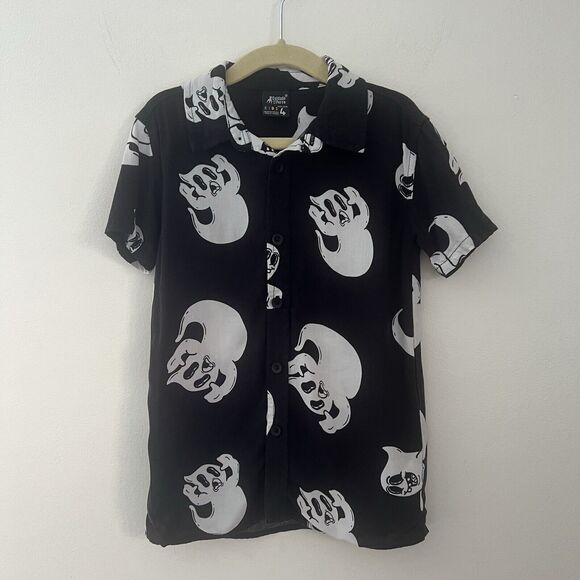 cuidado con el perro Boys Button Up Shirt Ghost Size 4t - Picture 10 of 10